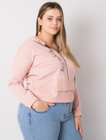 Brudnoróżowa gładka bluzka plus size Elisa