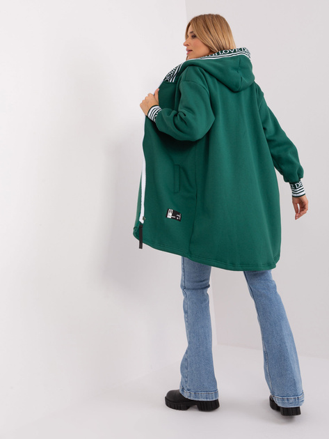 Hurt Ciemnozielona bluza rozpinana ze ściągaczami