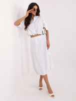  Biała sztruksowa spódnica typu cargo RUE PARIS