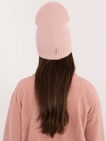 Hurt Jasnoróżowa dzianinowa czapka zimowa RUE PARIS