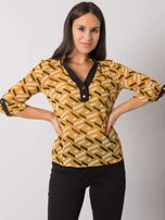 Black and yellow blouse for women with Denver prints