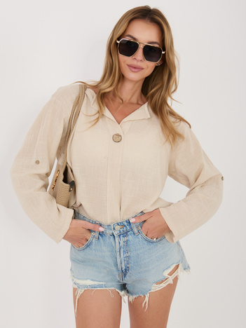 Beżowa bawełniana bluzka na lato