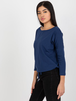 Hurt Granatowa codzienna bluzka basic z bawełny Fiona