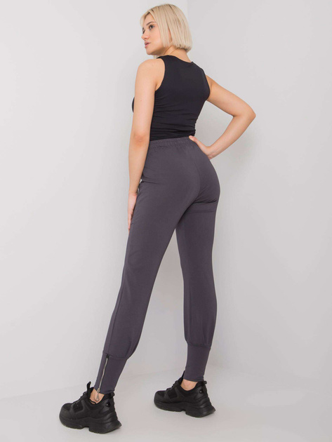 Grafitowe spodnie dresowe z zamkami Cindy RUE PARIS