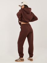Czekoladowy dwuczęściowy komplet z bluzą z kapturem