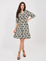 Czarna letnia sukienka z rękawem 3/4 SUBLEVEL