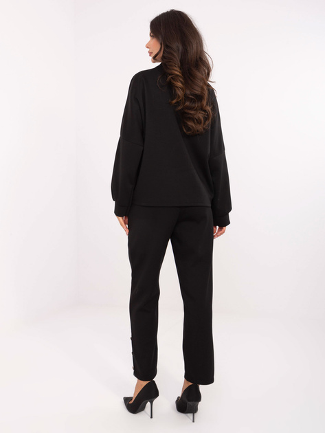 Czarny casualowy komplet ze spodniami RUE PARIS
