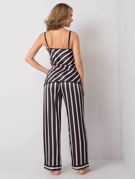 Czarny komplet nocny w paski