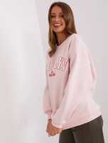 Hurt Jasnoróżowa dresowa bluza oversize z napisem