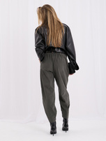 RUE PARIS Khaki corduroy pants with pockets.