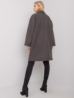Grafitowy płaszcz damski z kieszeniami Bedford OCH BELLA