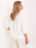 Hurtownia Ecru damska bluzka z nadrukiem w kwiaty