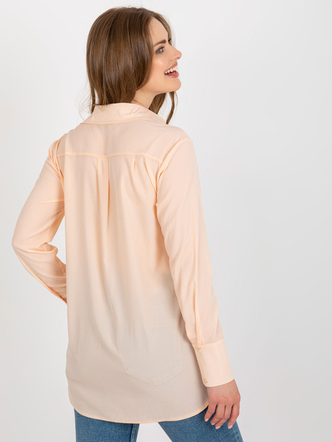 Hurt Brzoskwiniowa damska koszula klasyczna z kołnierzem