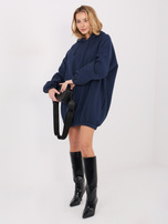 Granatowa sukienka basic z gumką na dole