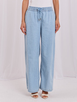 Jasnoniebieskie jeansy wide leg z przeszyciami SUBLEVEL 