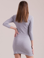 Sukienka dopasowana lace up jasnoszara