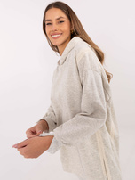 Hurt Szary melanżowy komplet z legginsami w prążek