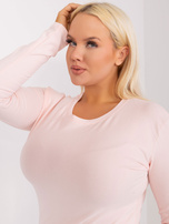 Hurt Jasnoróżowa dopasowana bluzka plus size 