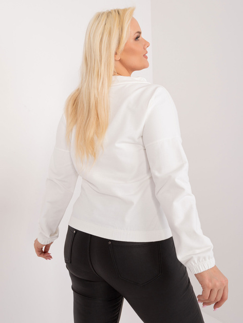 Hurt Ecru bawełniana bluzka plus size ze ściągaczami