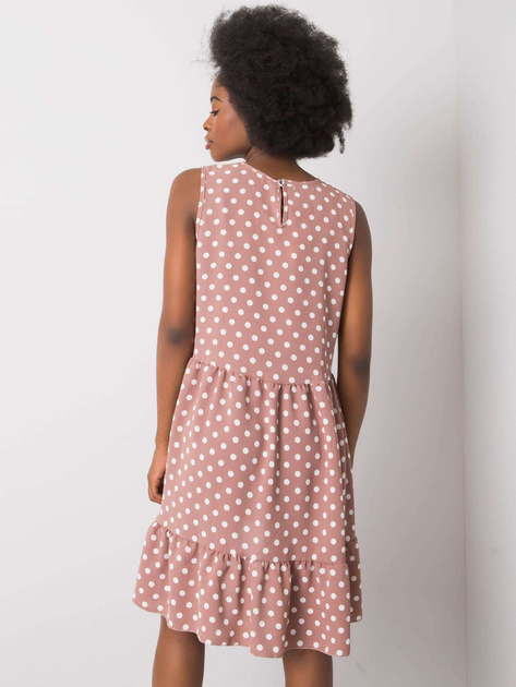 Brudnoróżowa sukienka w groszki Nicollete RUE PARIS