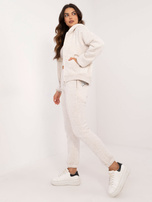 Hurt Jasnobeżowy melanżowy dresowy komplet z bluzą oversize
