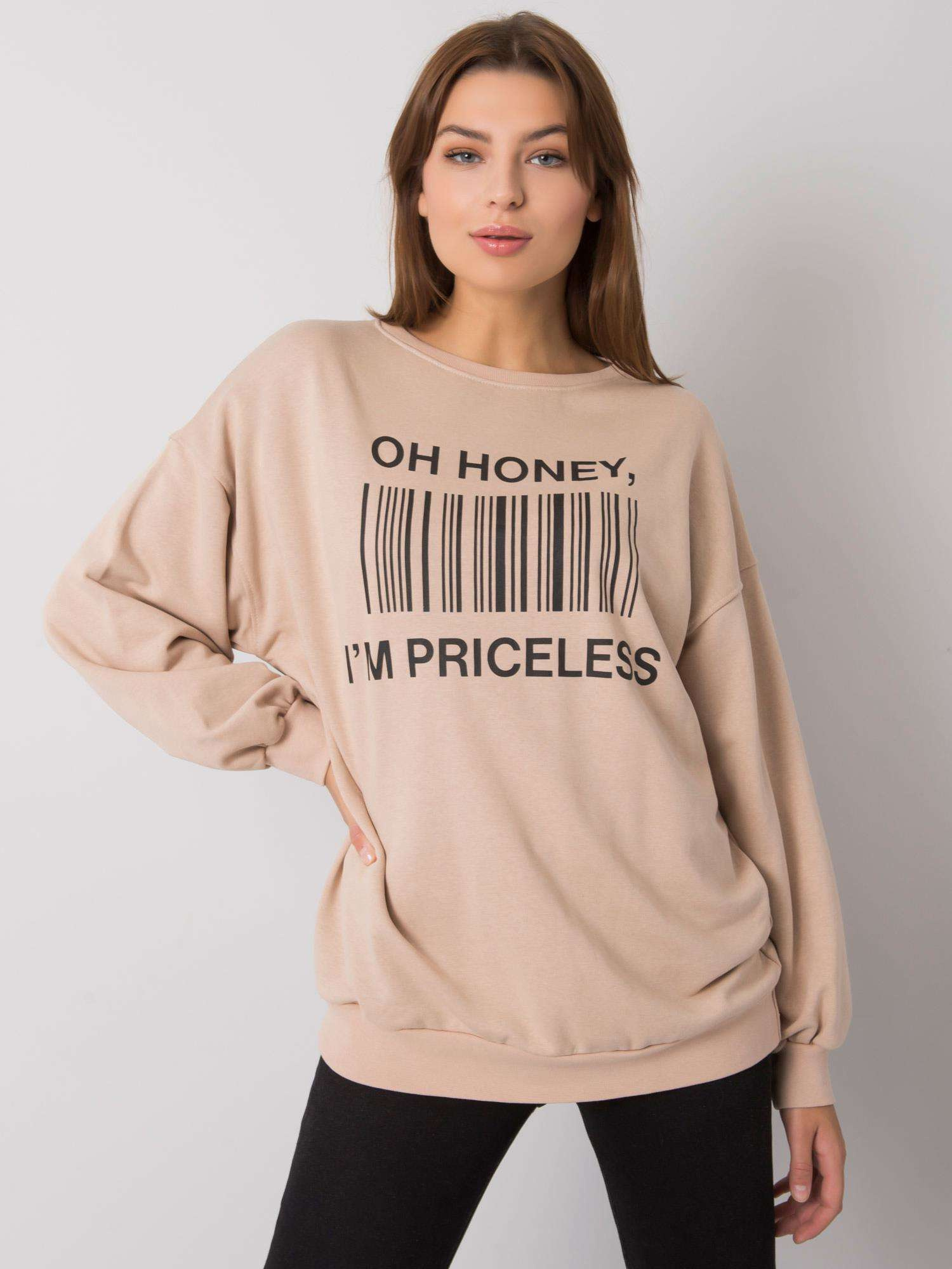 Beige Sweatshirt mit Basile-Druck.