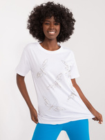 Wholesale White Cotton T-shirt with Applications