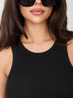 Czarny damski tank top w prążek SUBLEVEL 