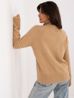 Hurtownia Camelowy sweter z golfem o kroju oversize