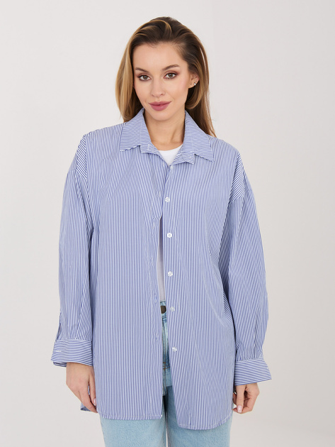 Ciemnoniebieska bawełniana koszula w paski