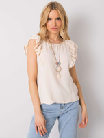 Beige Bluse mit Rüschen Macy OCH BELLA.