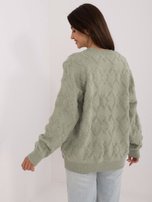 Hurtownia Pistacjowy damski sweter o kroju oversize