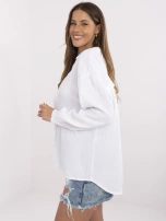 Biała muślinowa koszula z nadrukiem na plecach