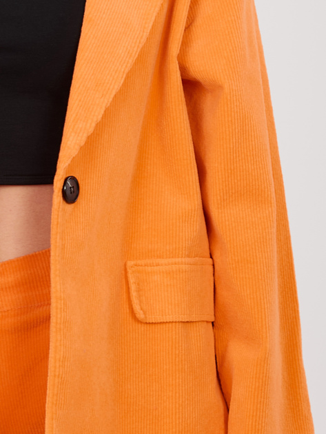 Pomarańczowa sztruksowa marynarka o kroju oversize RUE PARIS
