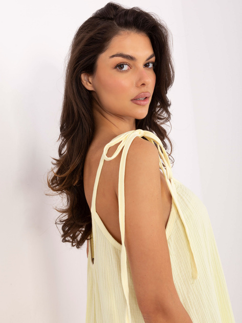 Jasnożółta muślinowa sukienka na ramiączkach OCH BELLA