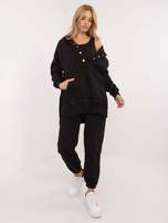 Hurt Czarny damski komplet basic o kroju oversize