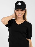 Czarny klasyczny sweter z krótkim rękawem 