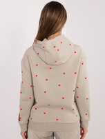 Beżowa ocieplana bluza z kapturem