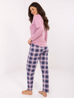 Brudnoróżowa damska piżama z bawełny 