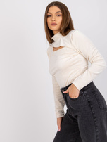 Beżowa bluzka welurowa z długim rękawem Kigali