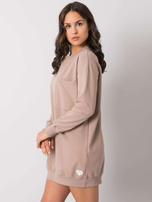 Dunkelbeige Kleid mit Tasche Hanely RUE PARIS.