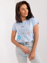 Hurt Jasnoniebieski t-shirt z bawełny BASIC FEEL GOOD