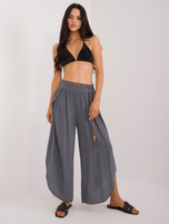 Hurt Grafitowe szerokie spodnie z materiału OCH BELLA