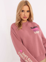 Hurt Brudnoróżowa damska bluza bez kaptura SUBLEVEL