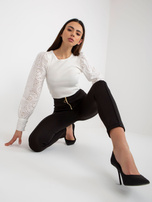 Hurt Czarne legginsy eleganckie z zamkiem OCH BELLA