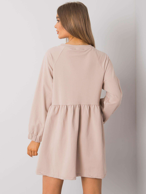 Jasnobeżowa sukienka z długim rękawem Bellevue