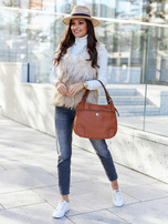 Beżowa damska kamizelka futrzana Romi