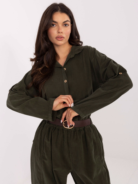 Khaki sztruksowa koszula od kompletu