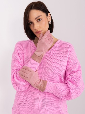 Hurt Light pink elegant women's gloves