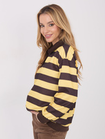 Żółta damska bluza z kołnierzykiem